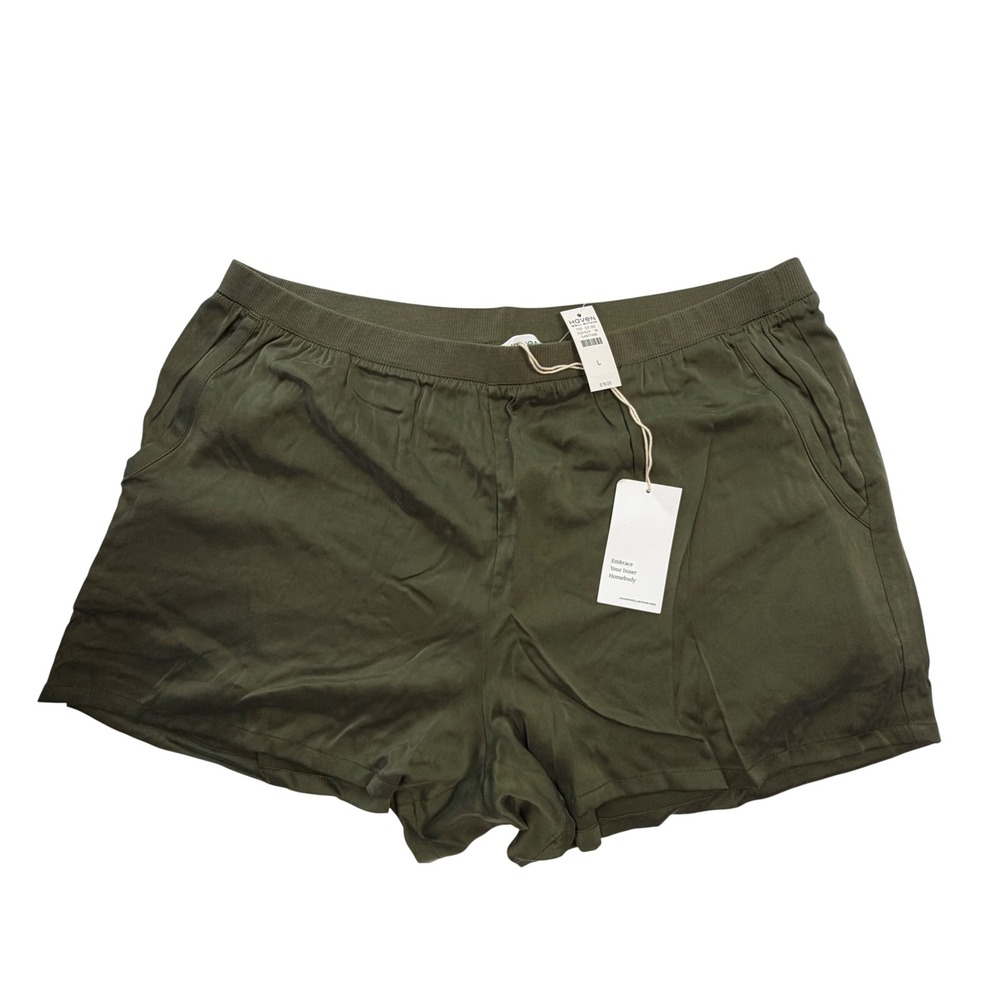 Haven Well Within Washable Silk Shorts Women Large Green Lounge Pajamas